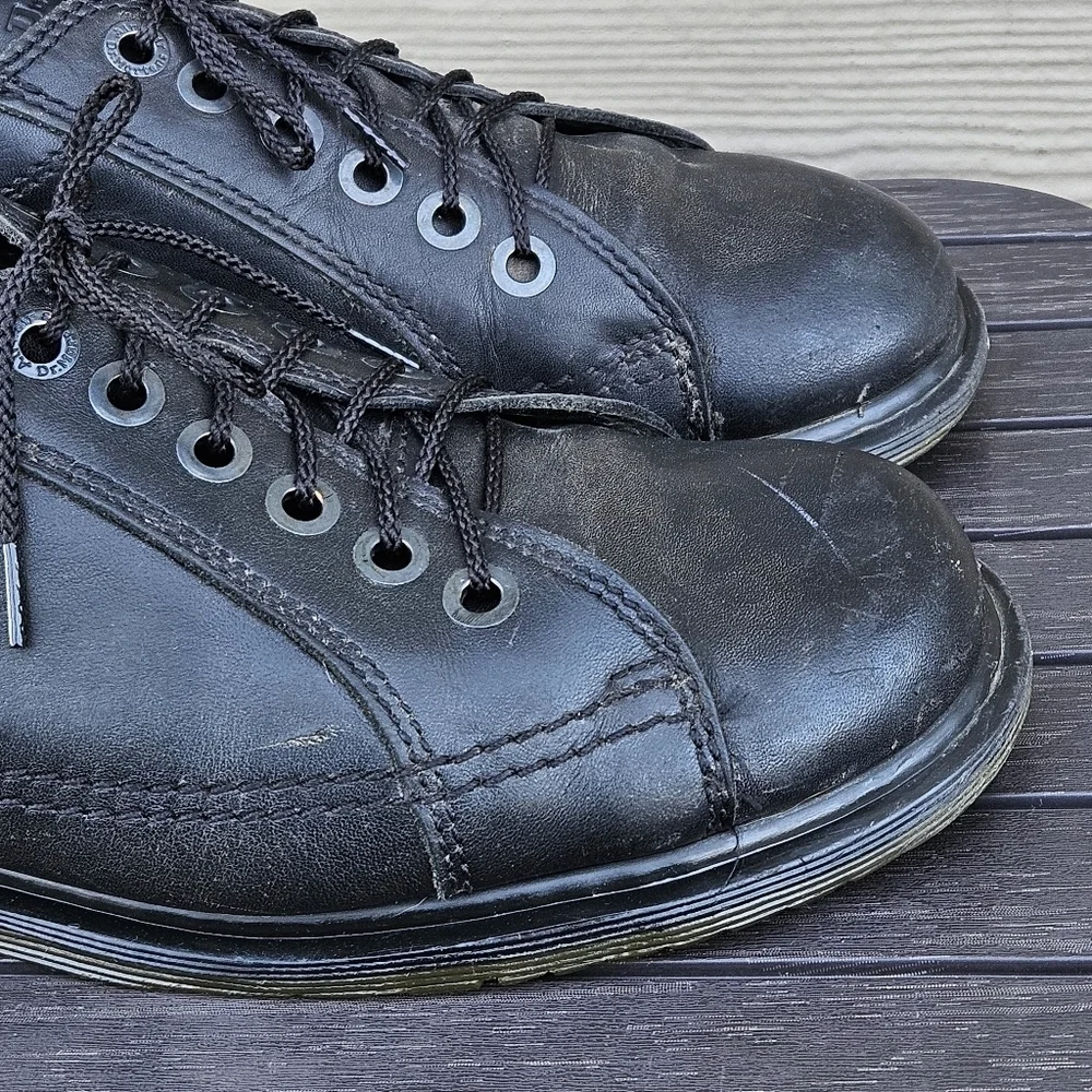 Dr. Martens Made in England Boots Oxford Shoes Black Leather 90s Vintage Mens 9